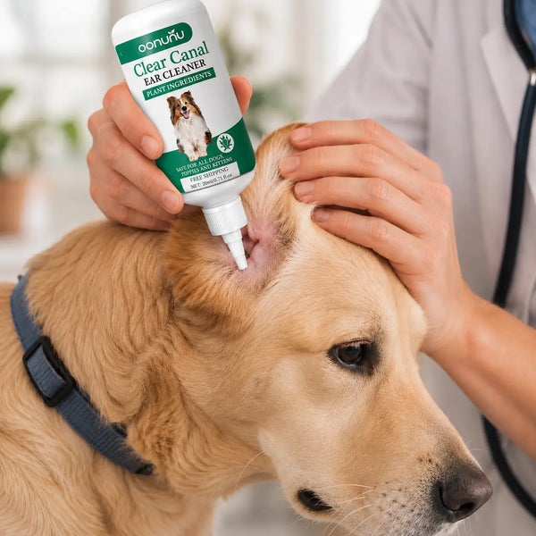 Gently lift the ear flap
and apply the recommended
drops into your pet’s ear canal.