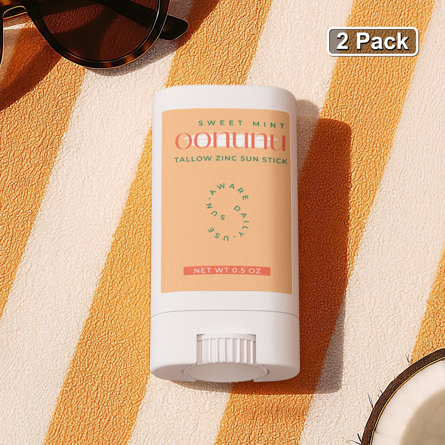 2 Pack Tallow Zinc Sun Stick - oonunu