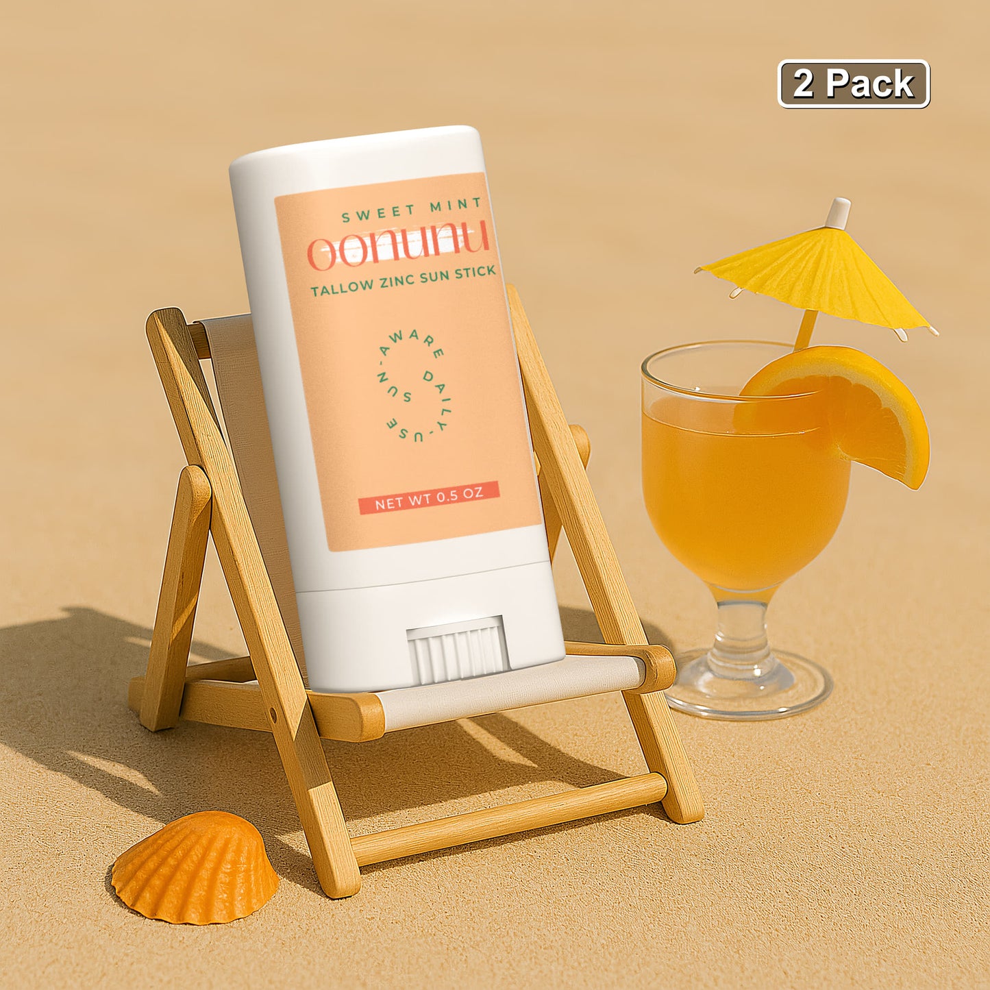 2 Pack Tallow Zinc Sun Stick
