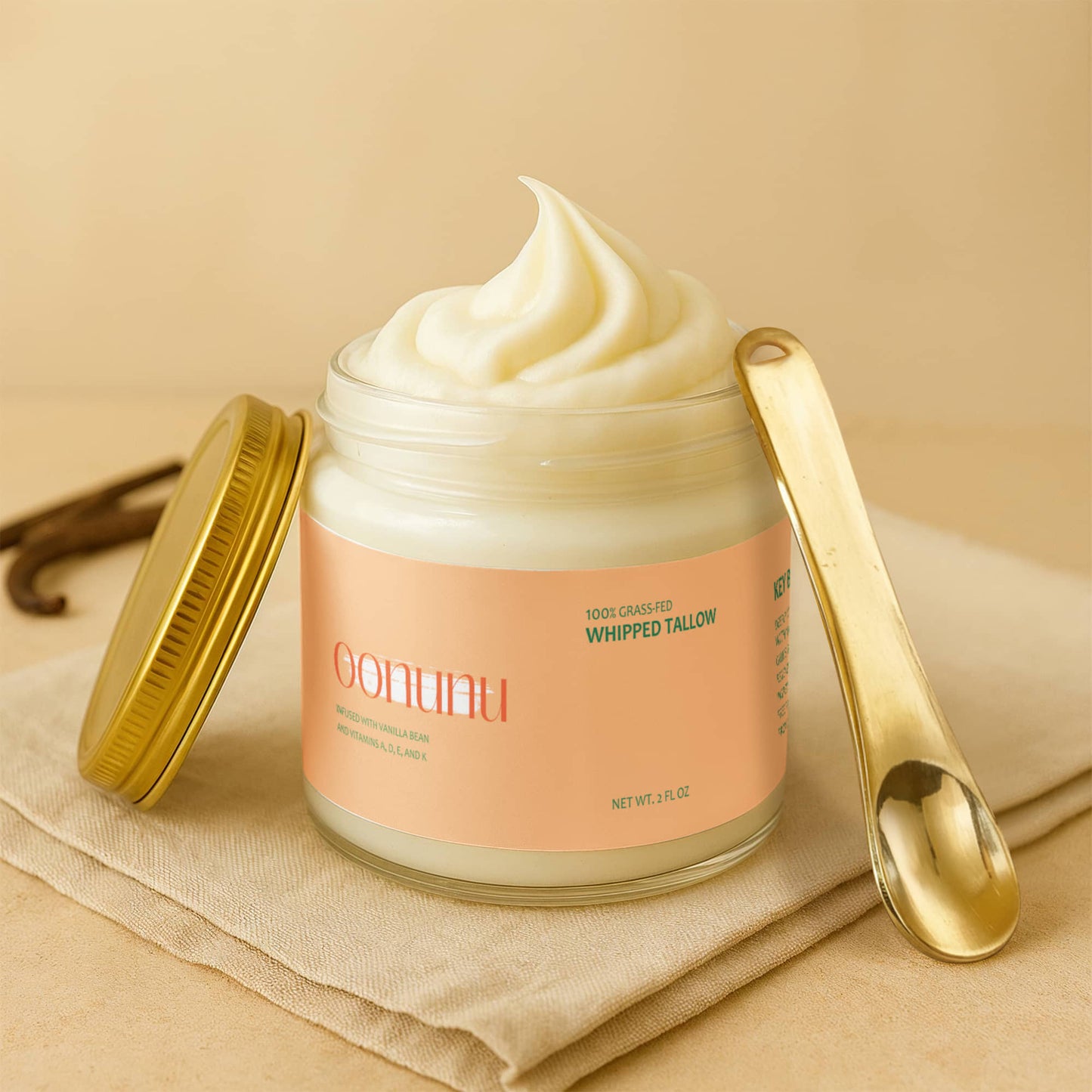 Whipped Grass-Fed Tallow Balm with Vanilla Bean