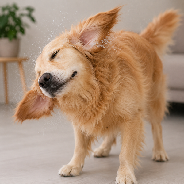 Allow your pet to shake
to help lift dirt, wax, and
debris naturally from the ear.